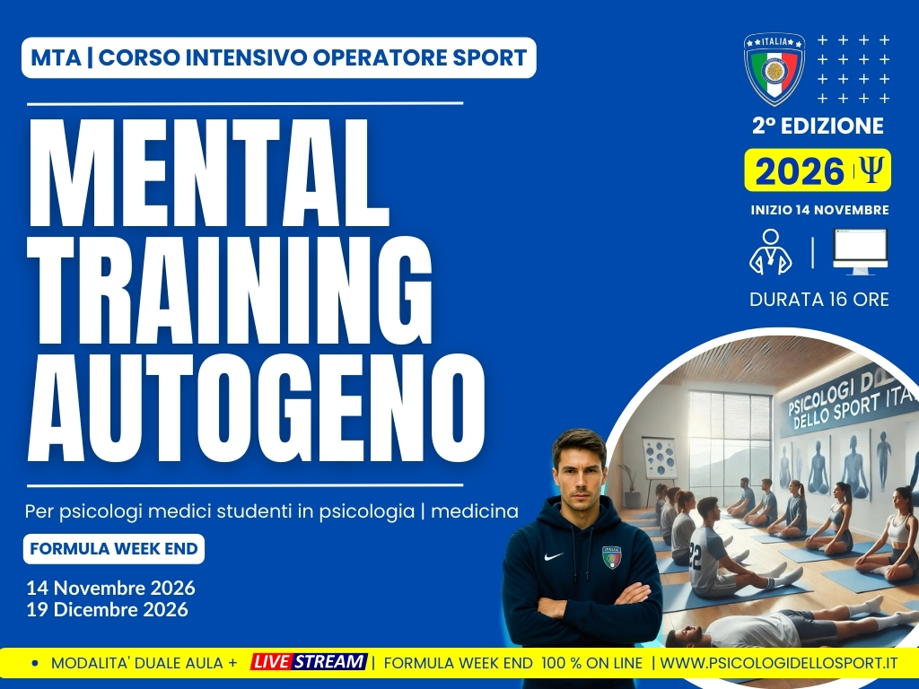 CORSO OPERATORE MTA S Mental Training Autogeno Sport 2 Edizione psicologia dello sport psicologi dello sport italia bertollo bargnani appierto vercelli iopppi graffi 2026