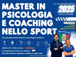 Master psicologia dello sport 17 EDIZIONE 2025 Bonas Appierto Elena Graffi  bertollo tisato Benini