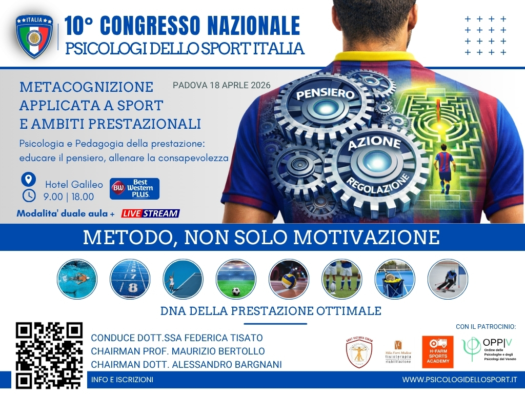 Congresso Nazionale psicologi dello sport italia 2026 18 aprile tisato bargnani bertollo andres paris mauro bordignon sciarratta
